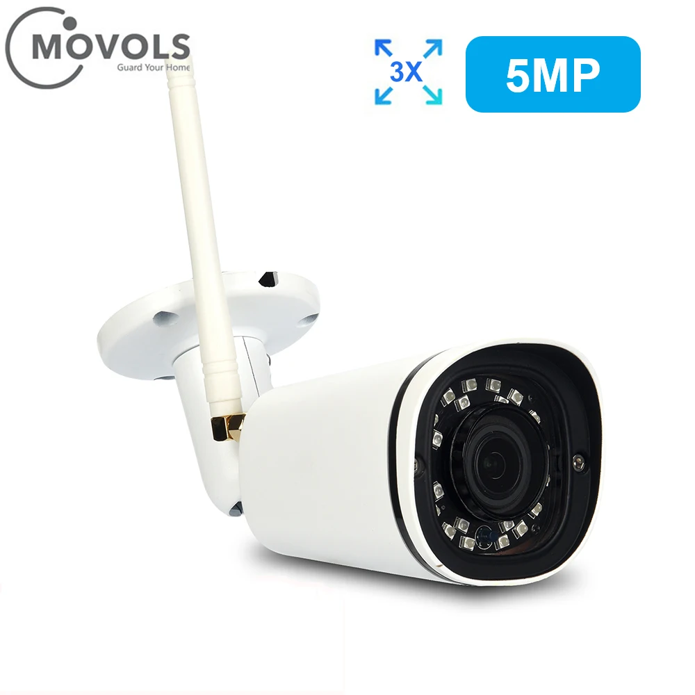 

MOVOLS 5MP WIFI Video Surveillance Ip Camera 128G SD Card PoE HD Outdoor wireless Infrared Night Vision Security kamera