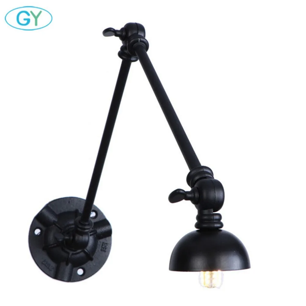 

adjustable arm vintage wall lights industrial metal pipe indoor wall lamp replacement bulb G4 led wall light AC 110V-240V