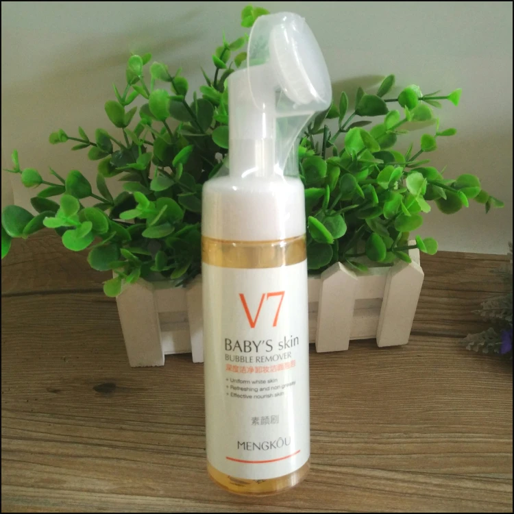 1 piece 150ml V7 brush bubble makeup remover face wash cleansing mousse