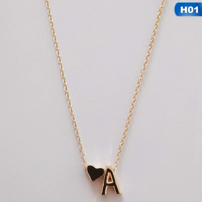 

Fashion Tiny Dainty Heart Initial Necklace Personalized Letter Necklace Name Jewelry For Women Accessories Girlfriend Gift