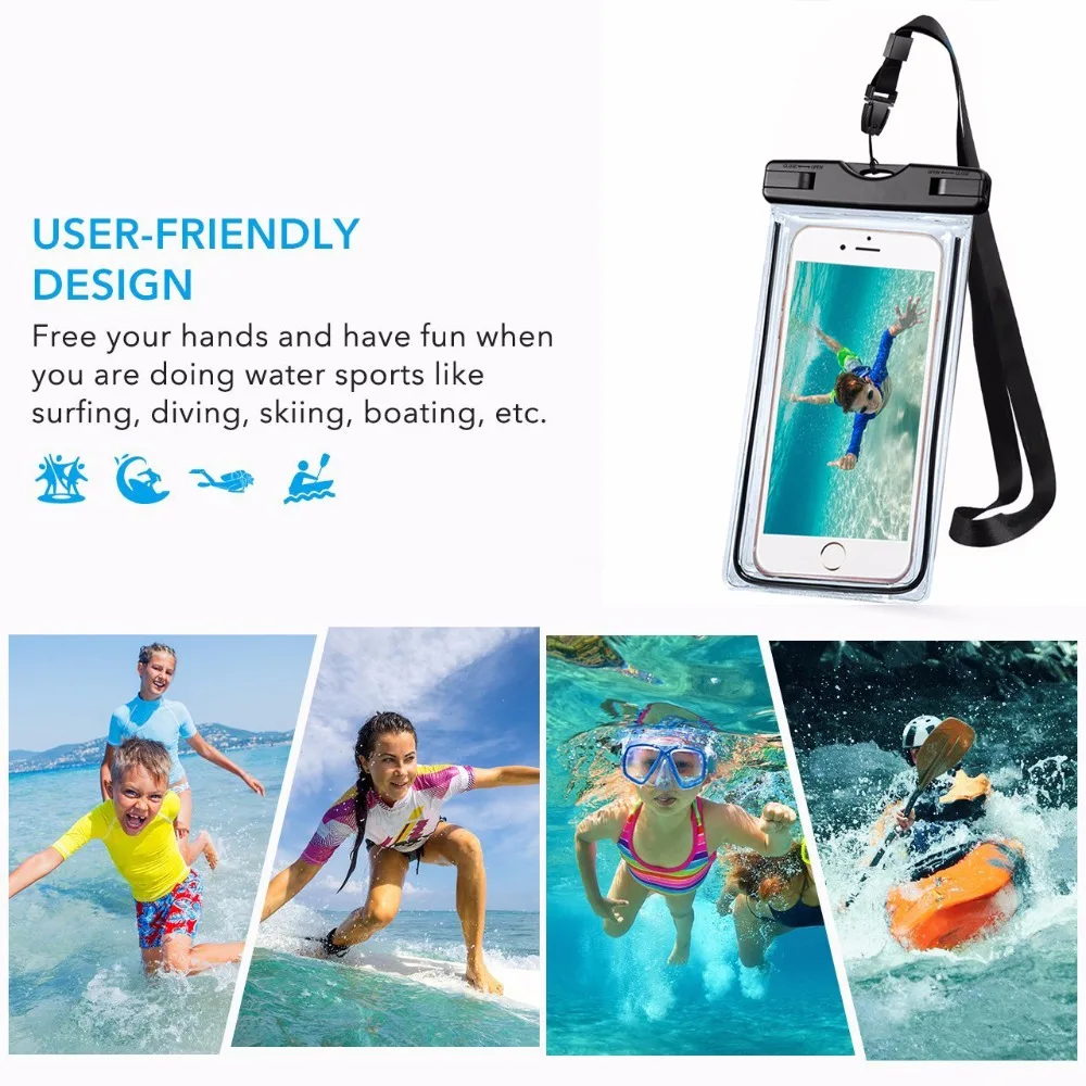Waterproof Case[2Packs], Mpow IPX8 Watertight Sealed Underwater Dry Bag 6
