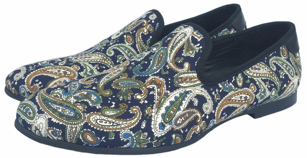 Мужские слипоны на плоской подошве с принтом размеры US 9|casual shoes|flats menshoes casual |