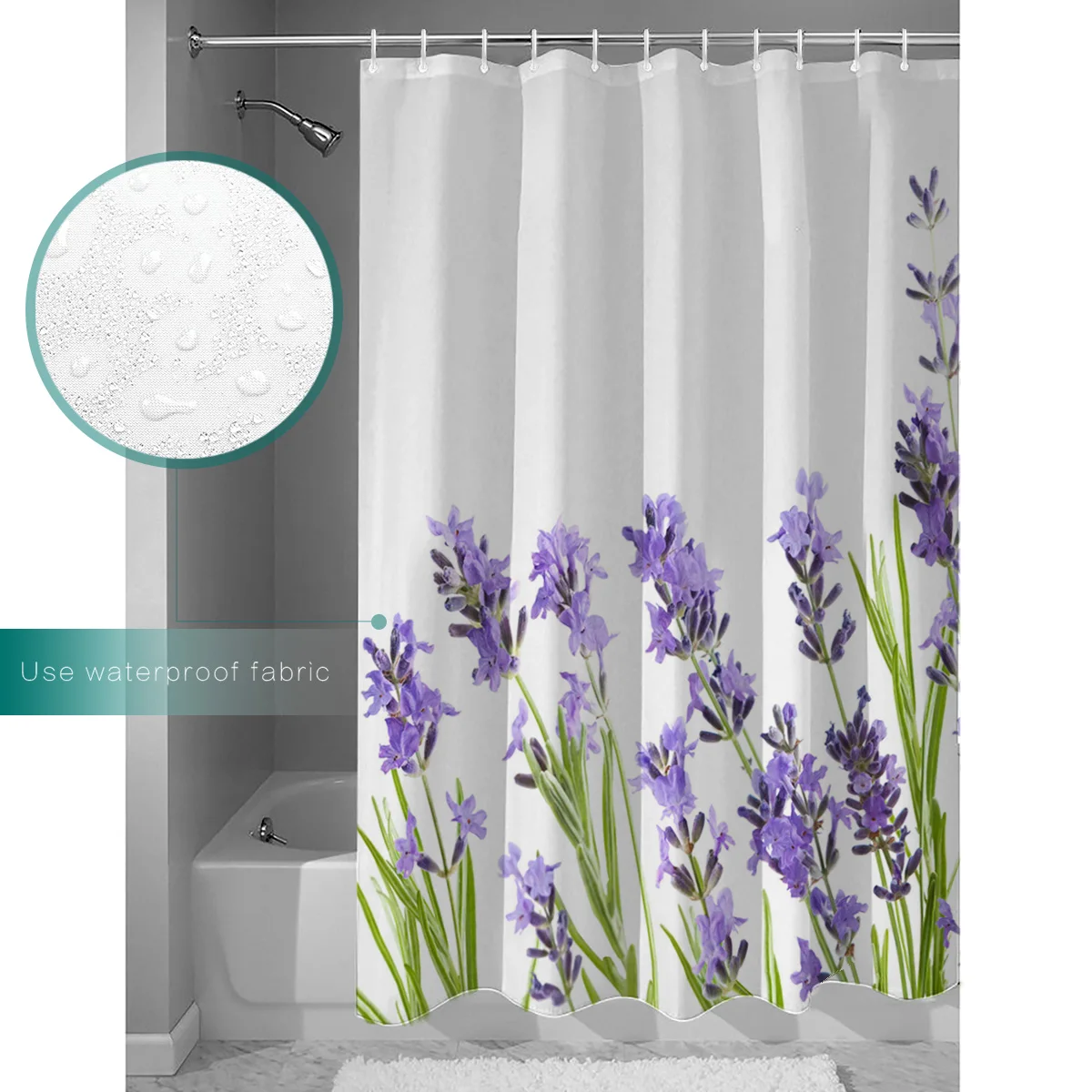 Purple Lavender Bathroom Mat With Shower Curtain Bathroom Mat With Shower Curtain