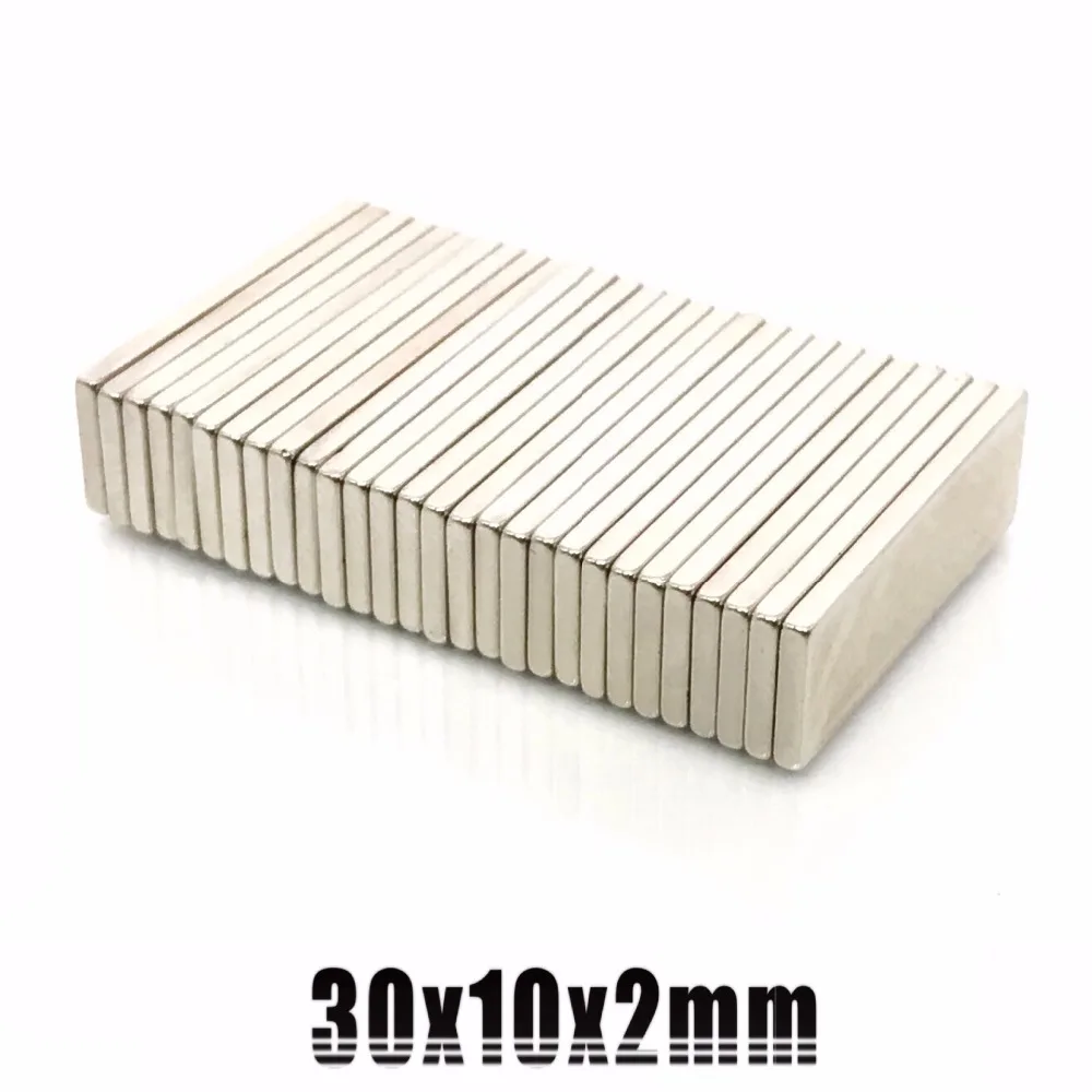 

10pcs 30*10*2 Strong Block Cuboid Neodymium Magnets 30x10x2 Rare Earth Neo Magnet N35 30mm x 10mm x 2mm