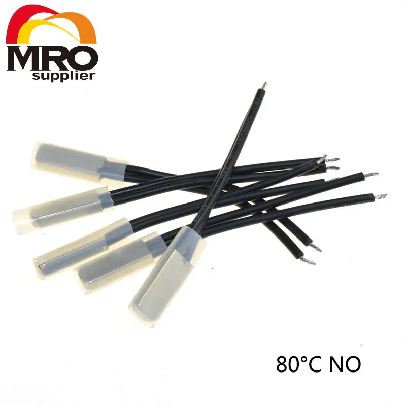 

5Pcs/lot 80C Degree Celsius NO Normal Open Thermostat Thermal Protector Thermostat Temperature Control Switch 250V 5A K80