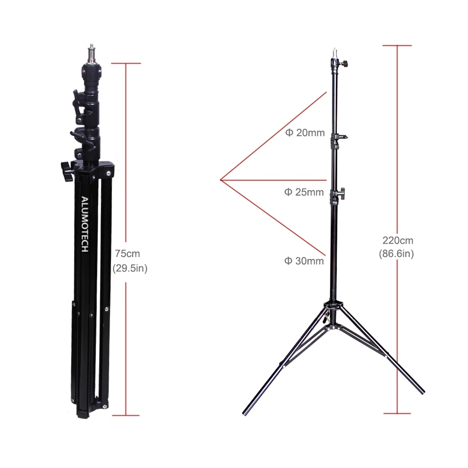 Светодиодный фсветильник ALUMOTECH 20WX3 + комплект StandX3 для камеры видео студийной