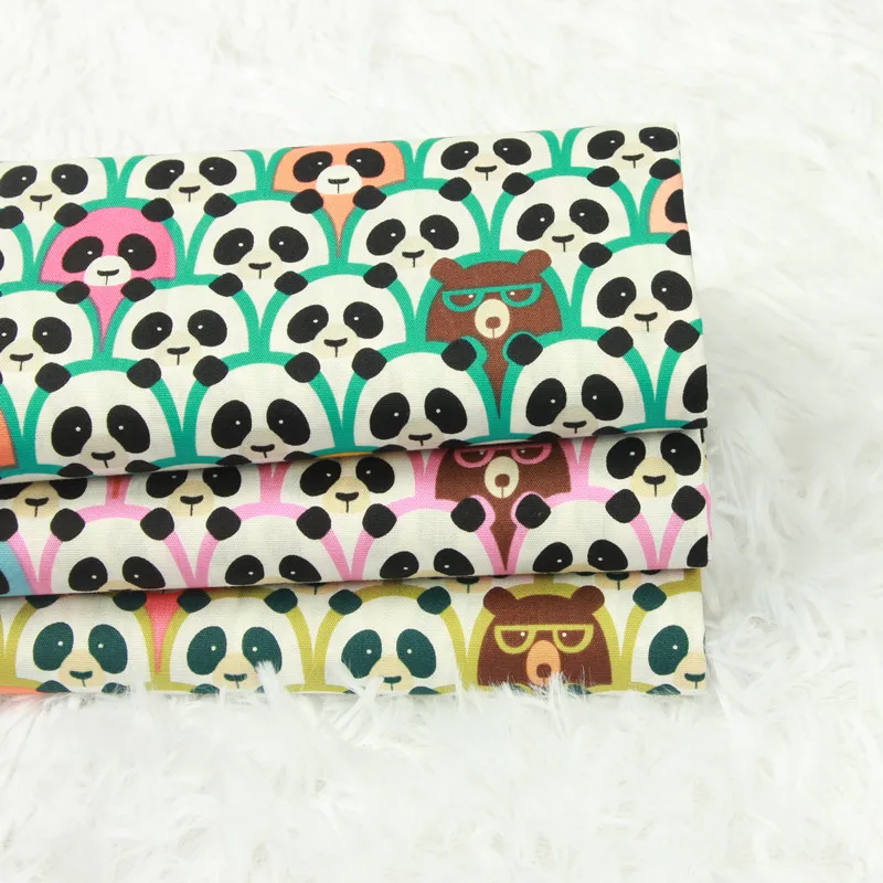 Тонкая хлопковая ткань с принтом панды из мультфильма, хлопок, ручная работа, одежда для детей B417