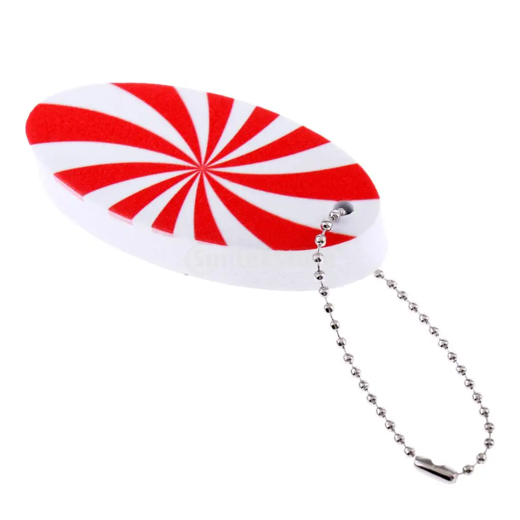 Lightweight EVA Floating Marine Kayak Boat Yacht Sailing Key Ring Key Chain Buoyant Float - Red and White Surfboard Shape