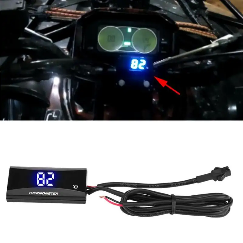 

Motorcycle Digital Thermometer Instrument Water Temperature Meter Gauge Blue Light Mini-3 / Voltmeter / Tachometer Kit New