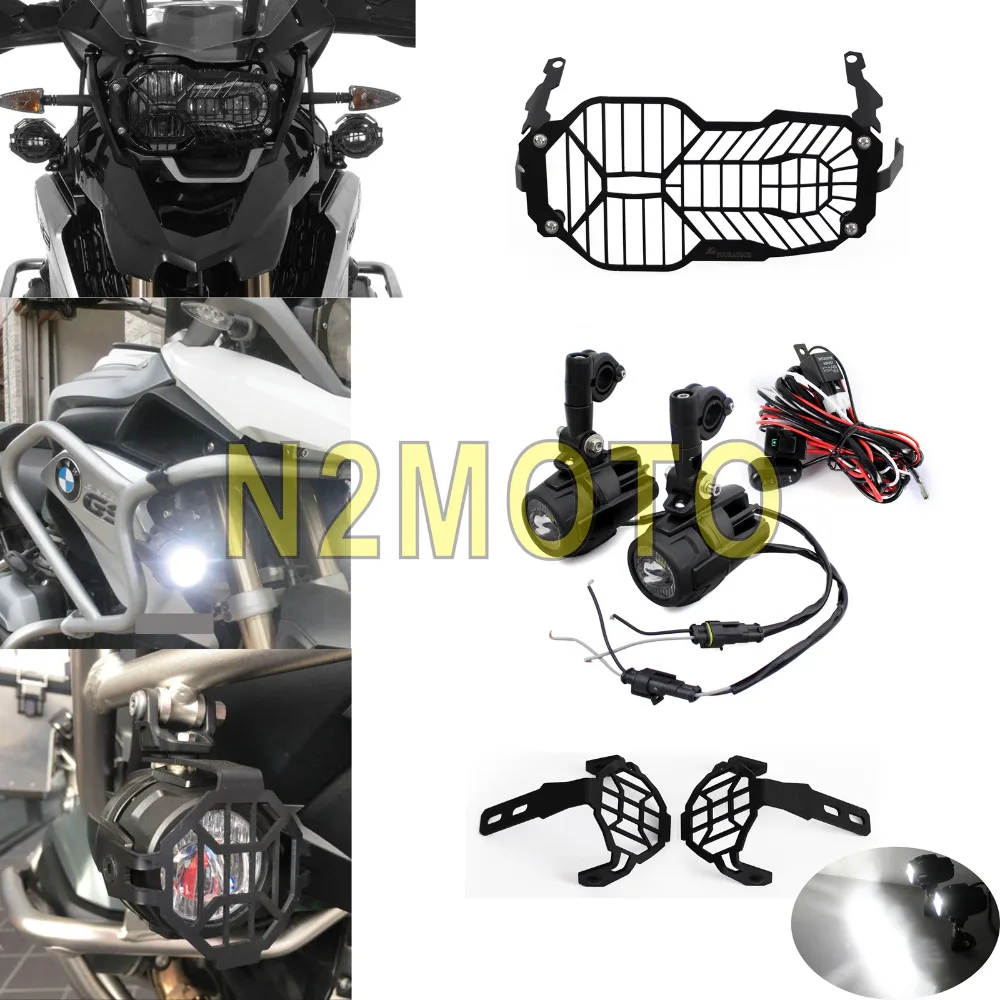 For BMW R1200 GS Motorcycle LED Spotlight Headlight Grill Guard Driving Fog Light Wiring Harness Kit for F800GS Versys KTM 12 16-in Covers & Ornamental ...