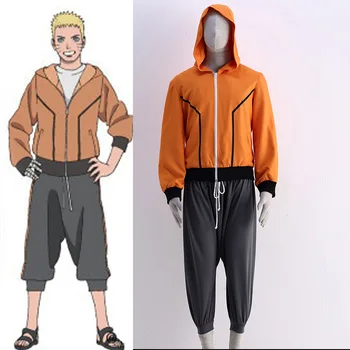 

Man Cosplay Clothing Anime Naruto Cosplay The Last Shippuden Uzumaki Naruto Costume Boruto's Father Orange Hoodie Suit