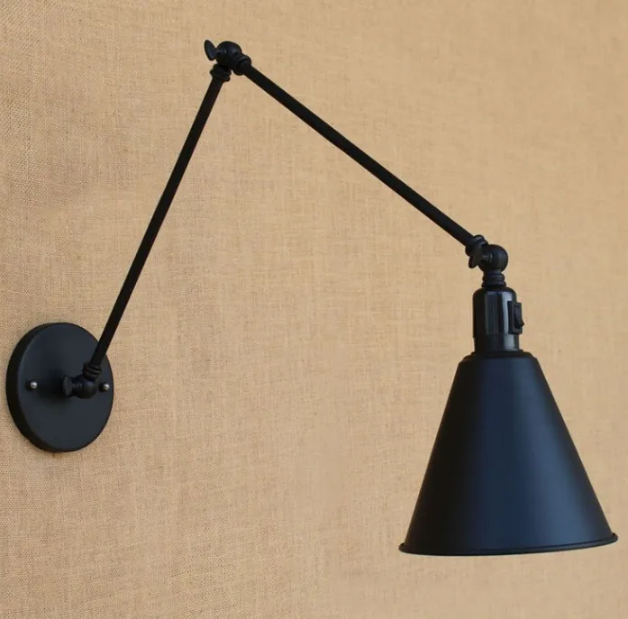 modern Adjustable Long Swing Arm Wall Light Fixture Edison Retro Vintage Wall Lamp Loft Style Industrial Wall Sconce with switch