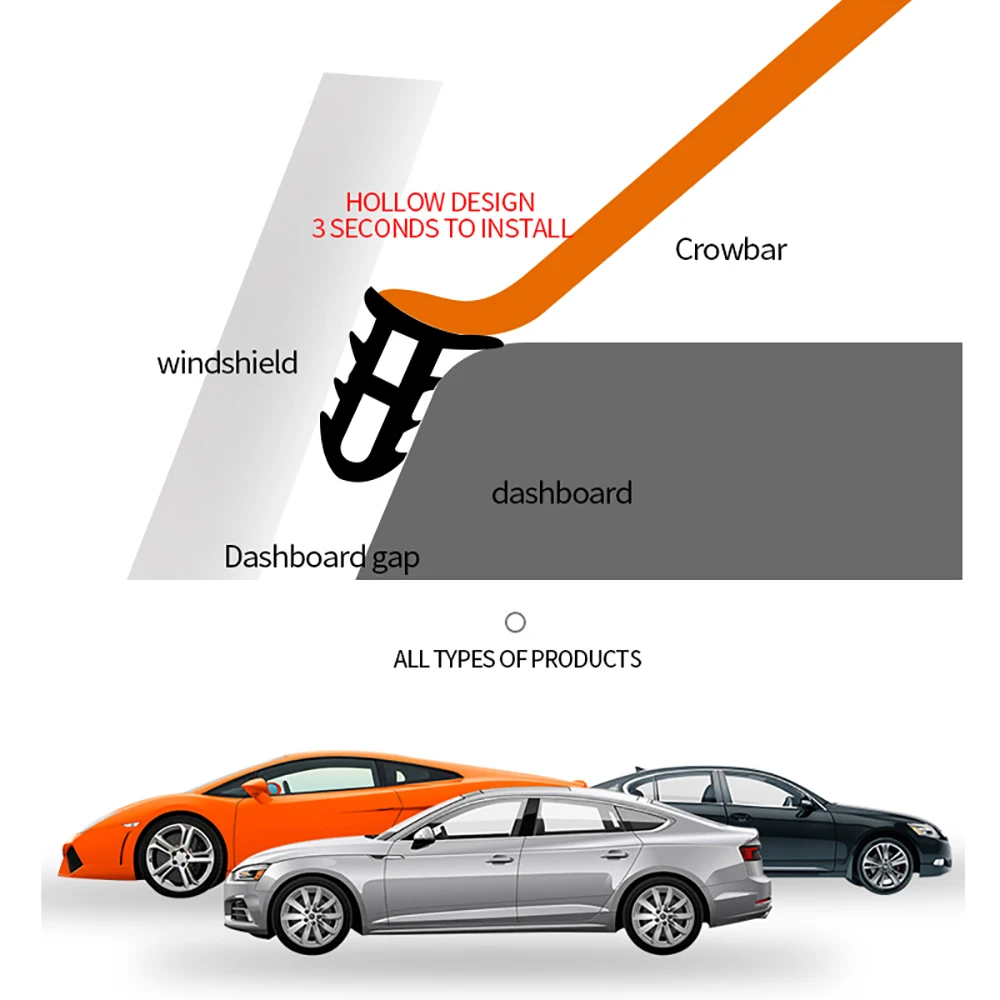 

Free gift new product Car seal Rubber 1.6m Soundproof Sealing sealant For Auto Car Dashboard glass gap Windshield Weatherstrip