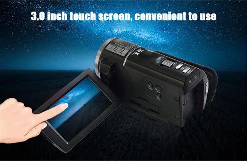 Winait 1080 P Full HD фото цифрового видео Камера с 3.0 ''rotatable Сенсорный экран видео Камера Регистраторы hdv-f5