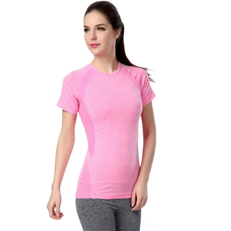 Women Compression Short Sleeve T shirts Tights Fitness Tops 6475in T