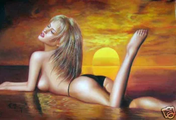 

100% hand painted Modern Abstract Huge Wall Painting On Canvas nude girl