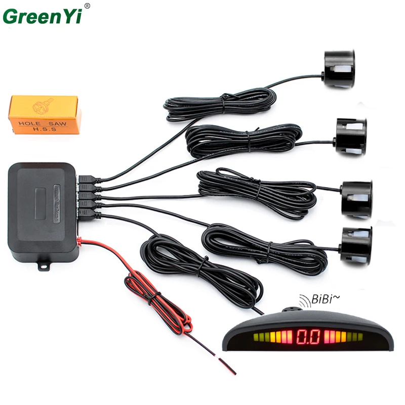 

2019 Car Auto Parktronic Parking Sensor System With 4 Sensors Reversing Car Parking Radar Monitor Detector Backlight LED Display