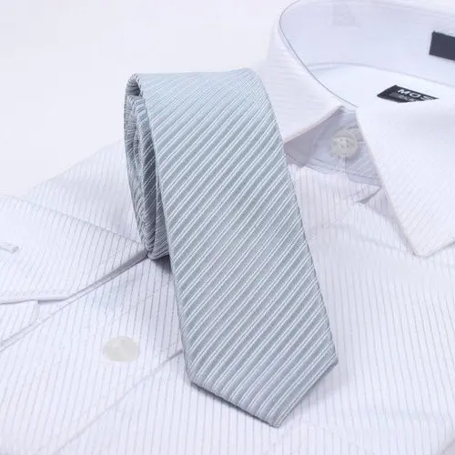 

Free Shipping Cheap Slanting 5cm solid color stripe tie british style tie slanting Light gray stripe series
