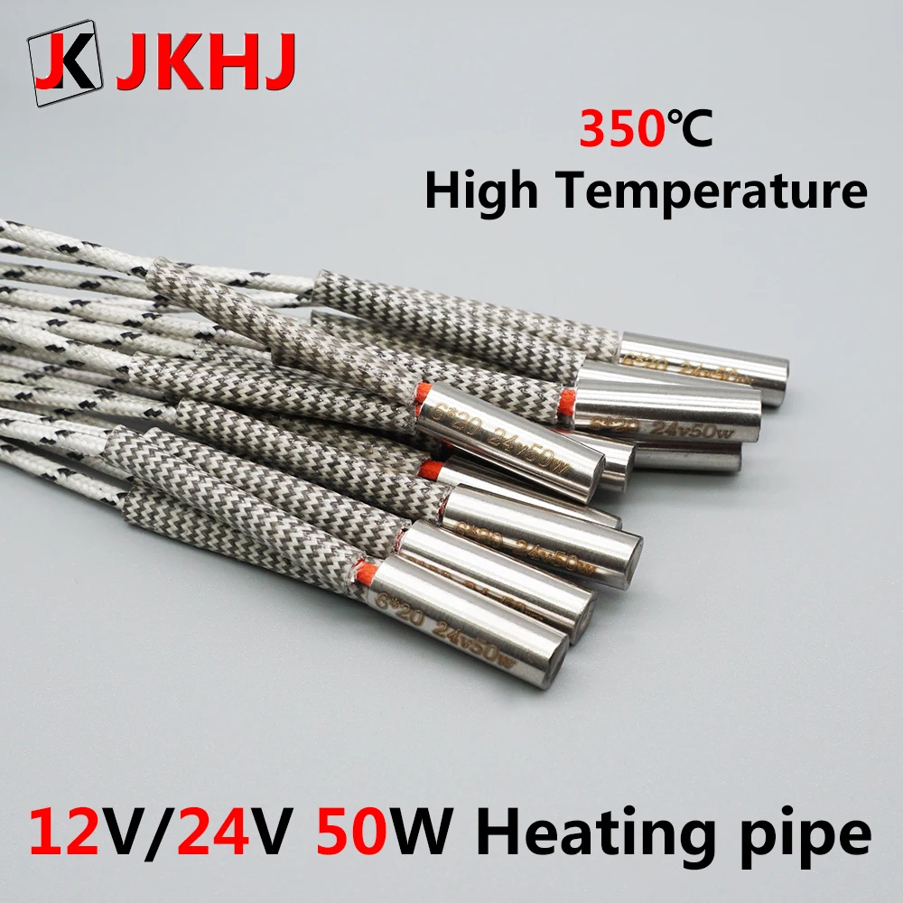 3D طابعة أجزاء hotend التدفئة أنبوب 12 V/24 V 50 W عالية درجة الحرارة 6*20 مللي متر الساخن نهاية ساخنة كتلة سخان خرطوشة 1 M خط طول