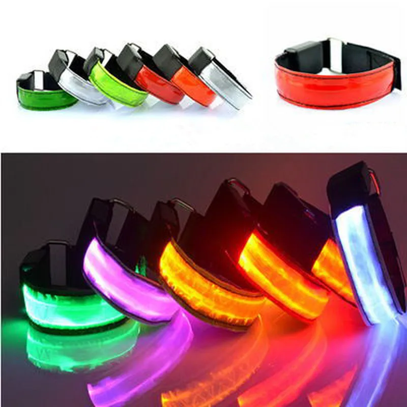 

1PC Running Light Sports LED Wristbands Adjustable Glowing Bracelets for Runners Joggers Cyclists Riding Safety Bike Bicycle
