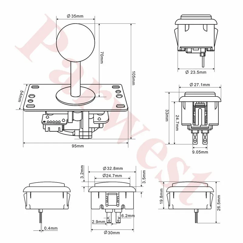 Аркадный джойстик DIY Kit Нулевая задержка игра USB энкодер джойстик для ПК Компьютерная игра + 5Pin джойстик + 20 аркадная кнопка для игры Mame Jamma