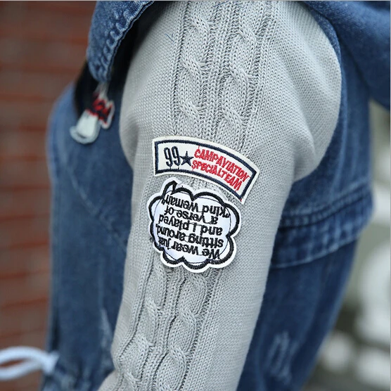 Zipper Les Denim Veste Taille 2018 La Hiver Longues Vestes Femmes Plus Survêtement Blue Tricoté Longs S2488 Nouveau Automne Jeans Pour Manches À Manteau Tdqzqwg