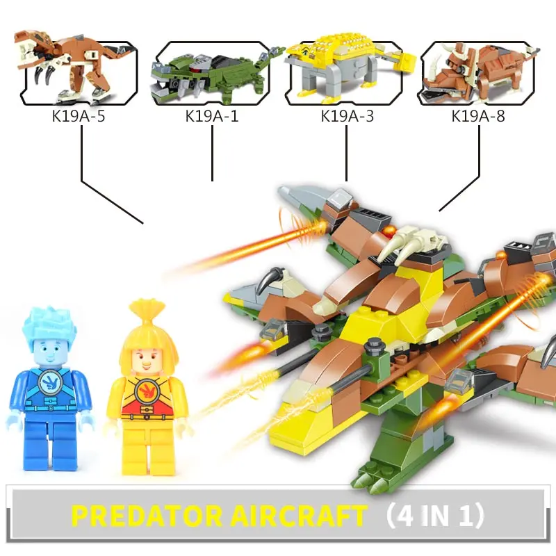 

The Fixies 4 in 1 Set Cartoon Super Special Dinosaur Set  K19 Games Building Blocks Funlock Duplo Educational Kids Toys