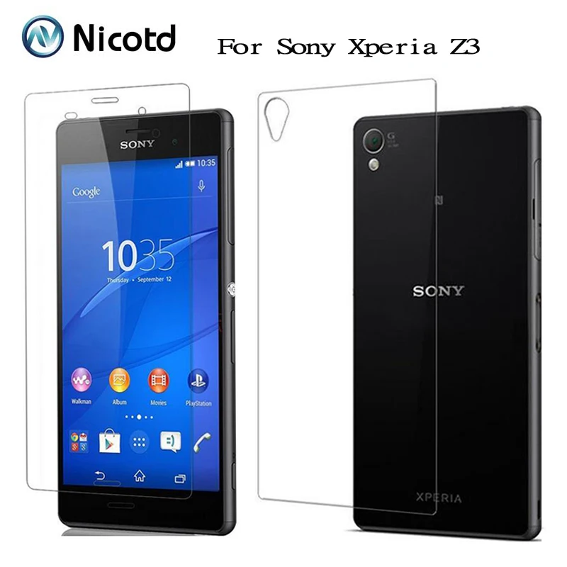 2 шт./лот 9H 0,3 мм 2.5D переднее+ заднее закаленное стекло для sony Xperia Z3 Compact Z1 Z2 Z4 Z5 Премиум Противоударная защита экрана