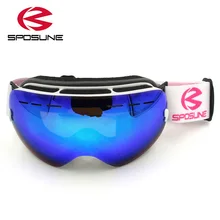 Лыжные очки UV400 с двойными линзами для мужчин и женщин, противотуманные зимние лыжные очки, очки для катания на лыжах, ветрозащитные очки для сноуборда