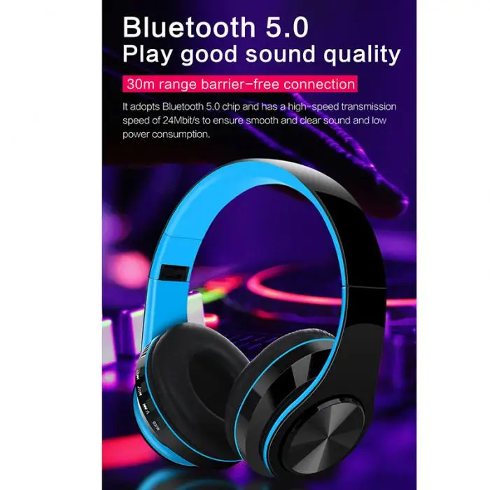 Горячая 1 шт. bluetooth-гарнитура складная стерео Высокая емкость аккумулятора беспроводные наушники для компьютера MP3