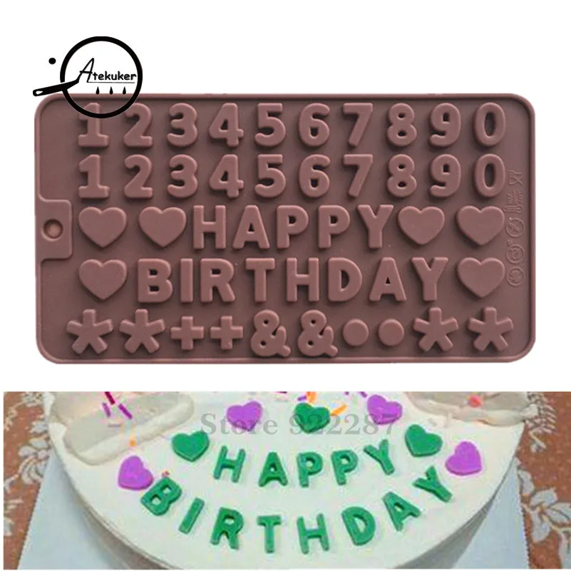 

Atekuker Numbers Silicone Molds For Chocolate Birthday Cake Decorating Tools Silicone Form For Sweets Candy DIY Ice Moulds