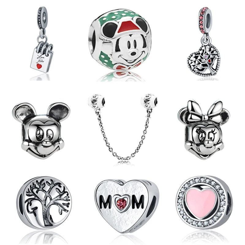 

Lovely Owl Mickey Minnie Bead Charms Silver Plated Beads Fit Original Pandora Bracelets & Bangles Women Fashion DIY Jewelry