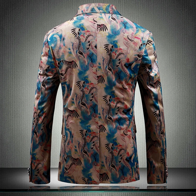 Super Quality Slim Fit Blazer Mens Floral Blazers Floral Prom Dress Blazers Elegant Wedding Blazer And Suit Jacket Men 12#35D50