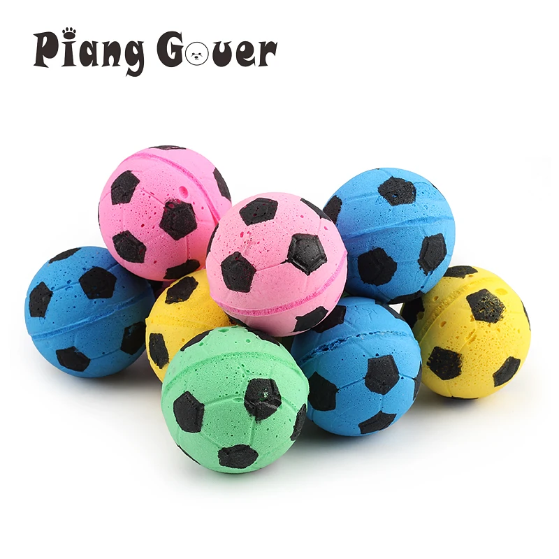 10pcs EVA Colorful Ball Cat Toy Pet Foam Footaball Toys Outdoor Play Pet Toys