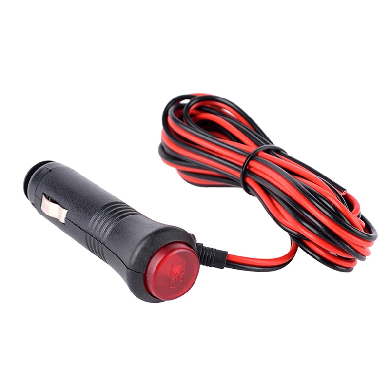 2 Pieces 1.5m 12V 24V Car Cigarette Lighter Power Supply Plug Cord Extension Cable Connector With Switch 10A Fuse