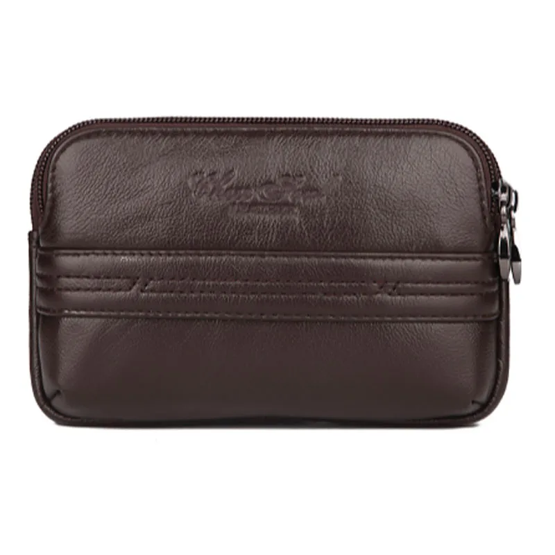 

New Hot Sale Genuine Leather Men Waist Bag Trend High Quality Fanny Pack Belt Cell Mobile Phone Bags wallet Men Bag