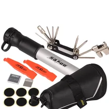 SAHOO Cycling Bicycle Bike Repair Tools Kit Set with Pump Saddle Bag Black For Bicycle Bike Refit Repair Fix Equipment Tool