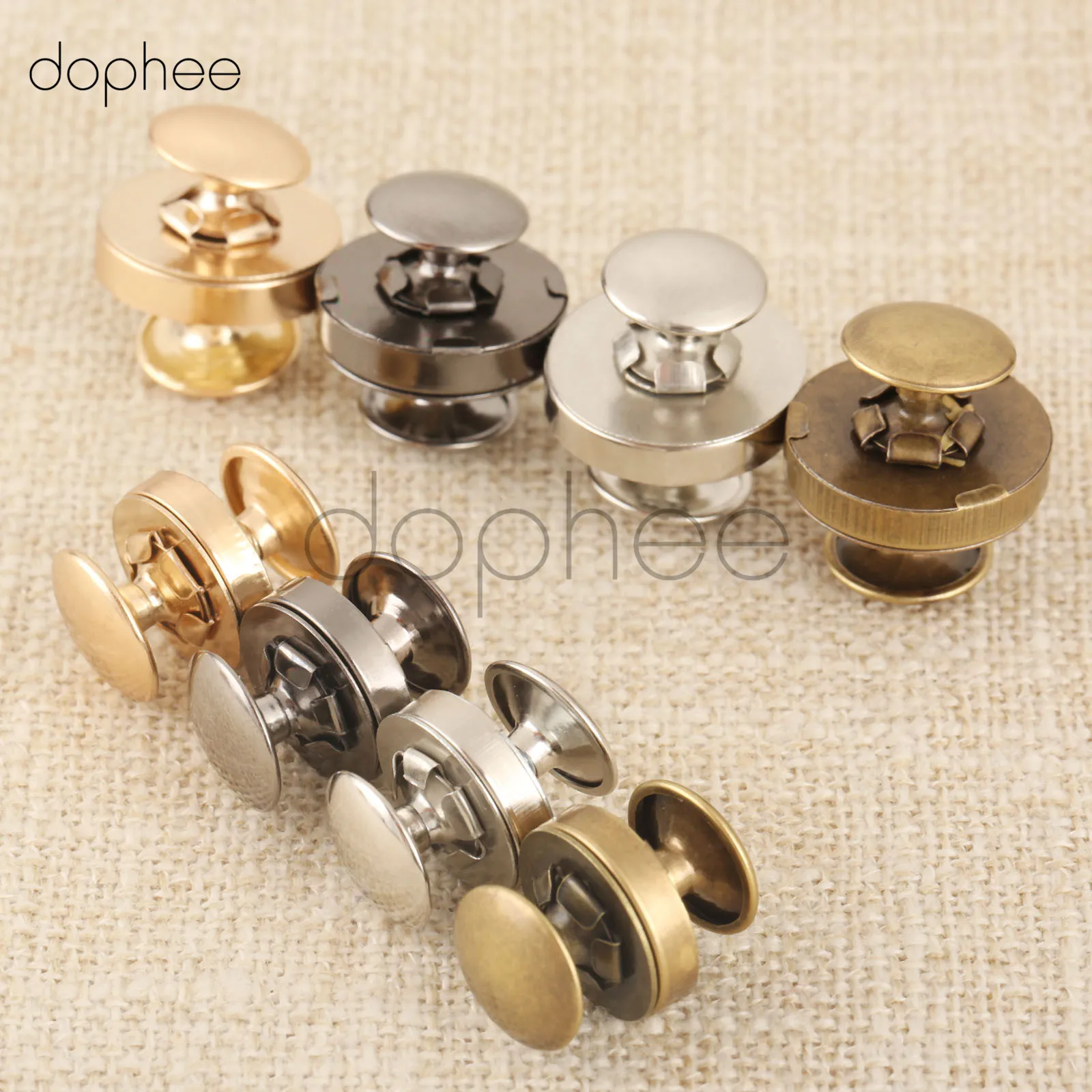 

dophee 10pcs 14/18mm Magnetic Snaps Double Rivet Clasps Buttons Fasteners Buckles DIY For Lady Handbag Purse Clothes Luggage