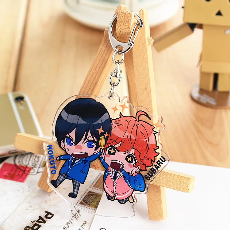 

Japan Anime ensemble stars Meisen Cosplay Cartoon Double Side Acrylic Keychain Phone Charm Pendant Keyring Xmas Gift