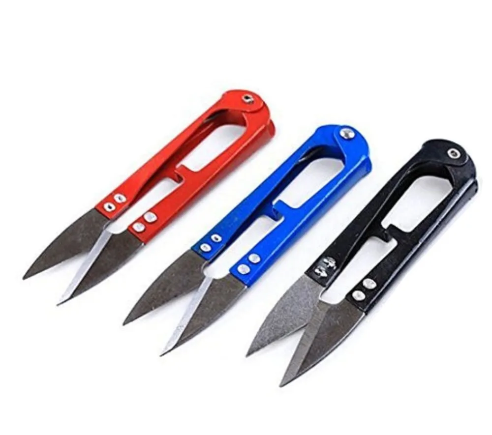 

High Quality 2 PCS Multicolor Useful Trimming Scissors Nippers U Shape Clippers Sewing Embroidery Thrum Yarn Stainless Steel