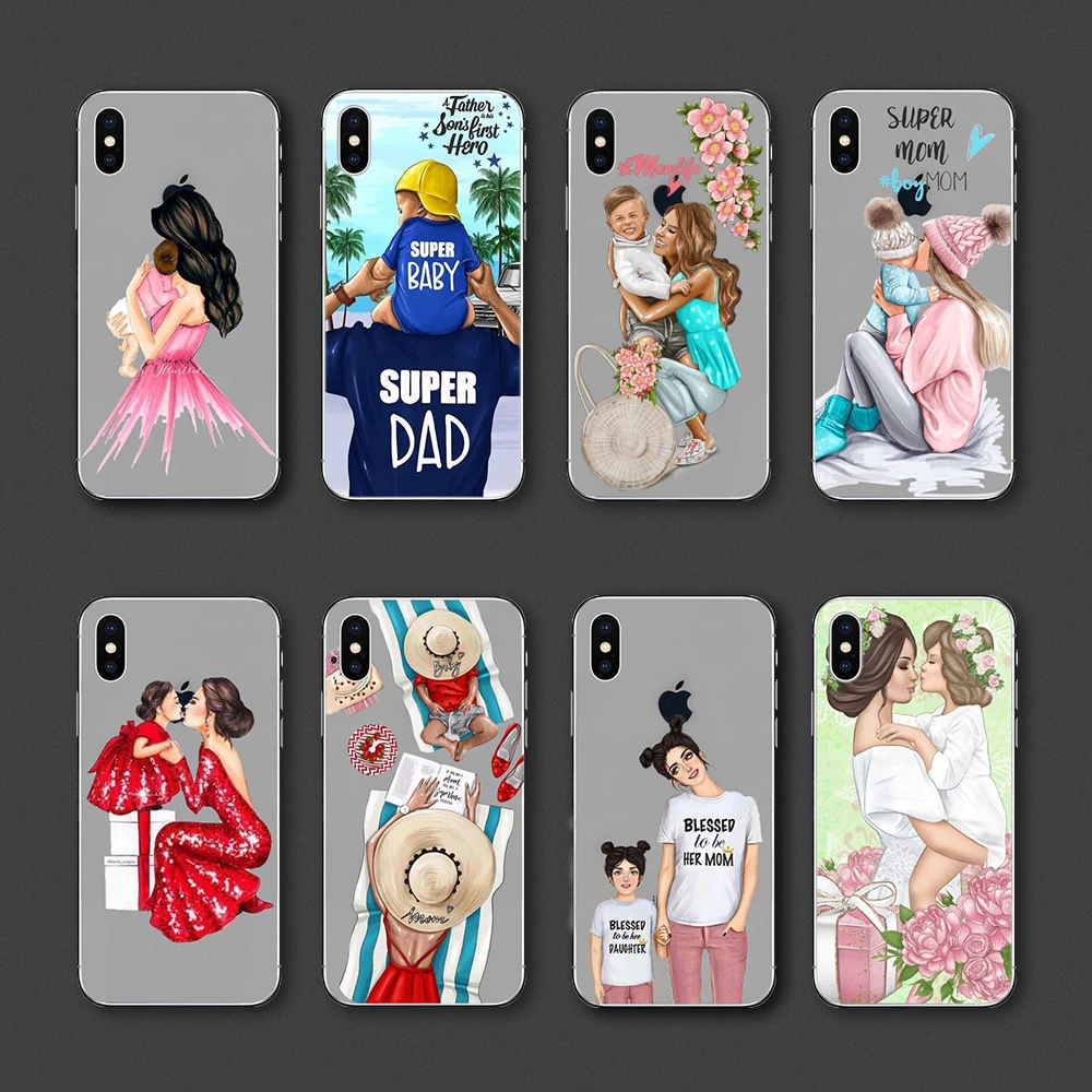 

Baby Girl Hair Soft Silicone Cases Back Cover Girl Queen Phone Case For iPhone 7 8 6 6s Plus X Xs XR XS Max 5 5s SE