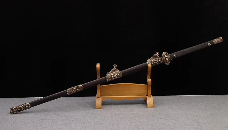 

Chinese Tang Dynasty Sword Hand-made Damascus Folded Steel+Fine Polished Han Dynasty Very sharp Famaus Lengthen blade