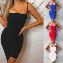 2018 Для женщин дамы летом без бретелек Bodycon Vestidos слинг Сексуальная Вечеринка мини-платье