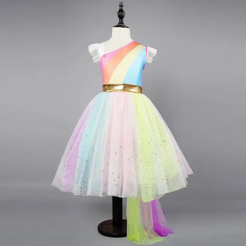 Unicorn Dress for Girls Glitter Rainbow tutu Dresses Princess Halloween ...