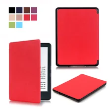 Tapa delgada de la pu de cuero protectora de la pu para kindle 2016 ereader tablet accesorios