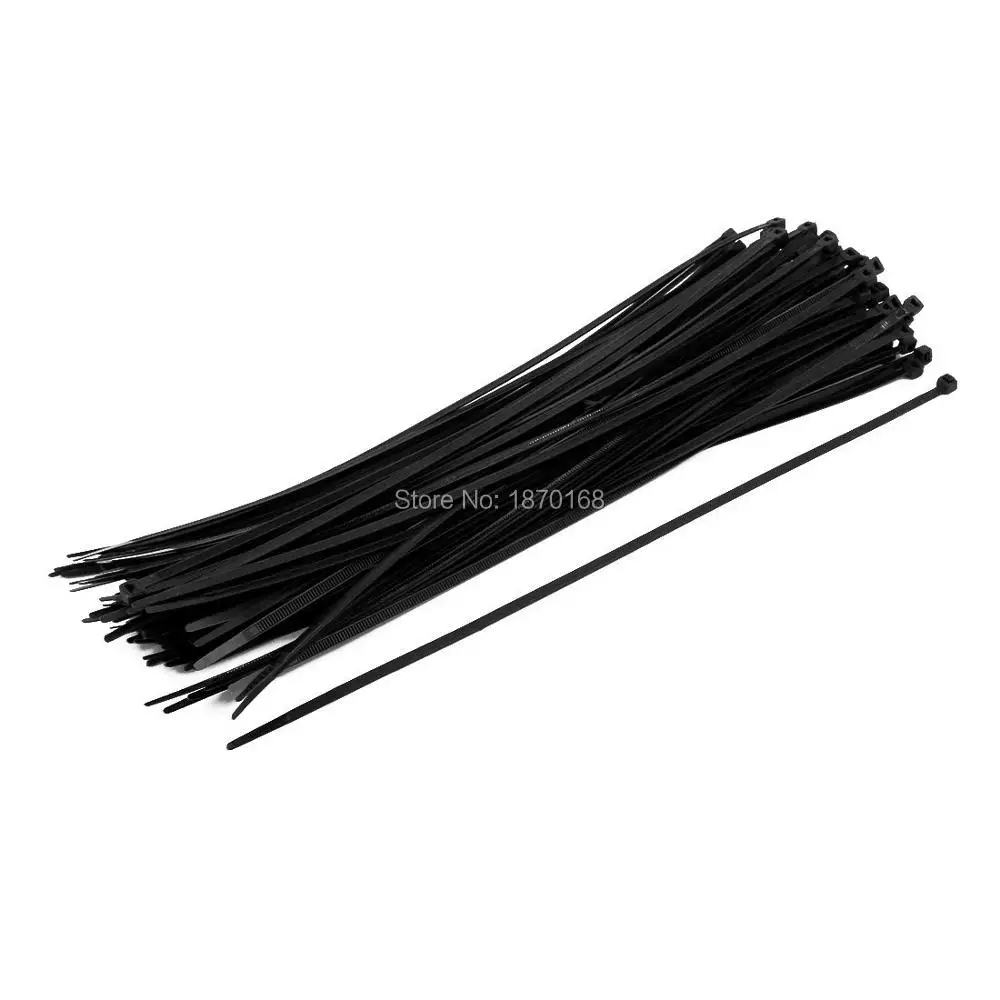 

5mm x 400mm Nylon Self Locking Cable Zip Ties Fastener Black 100pcs