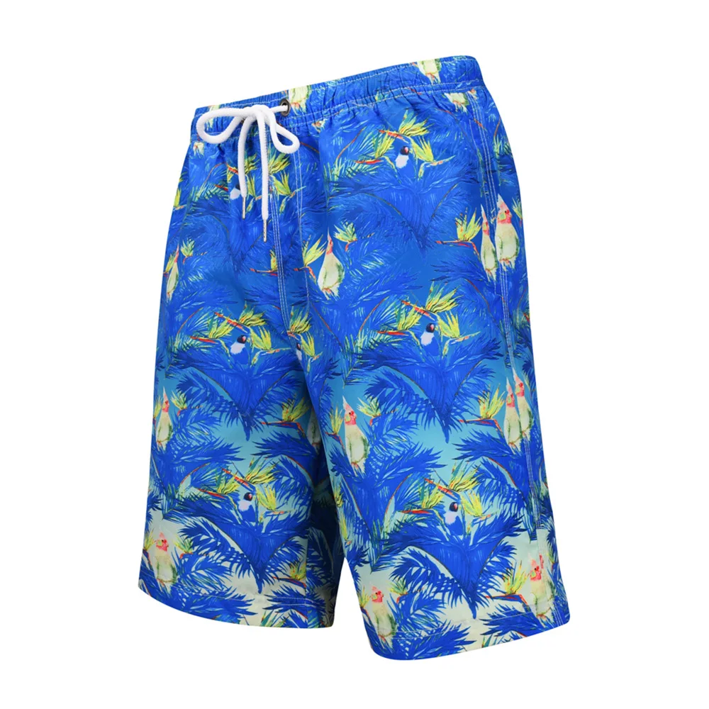 2019 новые мужские шорты и боксеры летние большой Размеры широкие брюки цифровой печати листьев пляжные брюки для отдыха