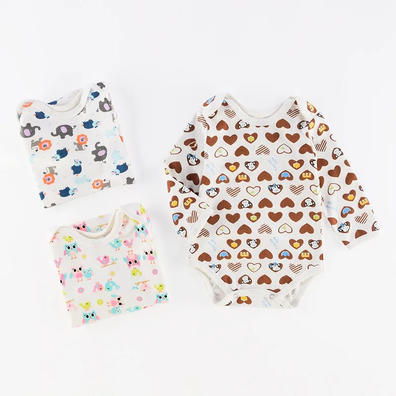 

Infant Baby Cotton Clothes Newborn Long Sleeve Bodysuit Baby Boys Girls Lovely Printed Cartoon Animals Clothing 0-12Months