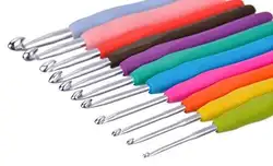Nova-оптовая продажа 10 комплектов 11 размеры 2-8 мм крючком Крючки, эргономичная ручка TPR мягкой резиновой ручкой Алюминий Вязание Вышивка