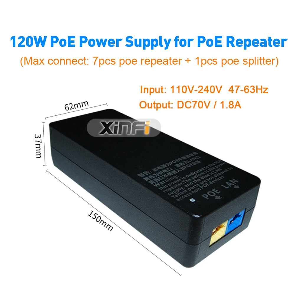 XINFI 24-60 V Вход 12V2A Выход PoE Splitter/Extender/репитер IEEE802.3AF для IP Камера/AP каскадные режим легко Установка